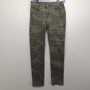 Levi's 711 Skinny Camo Pants Women's 27 Olive Green Camouflage Denim